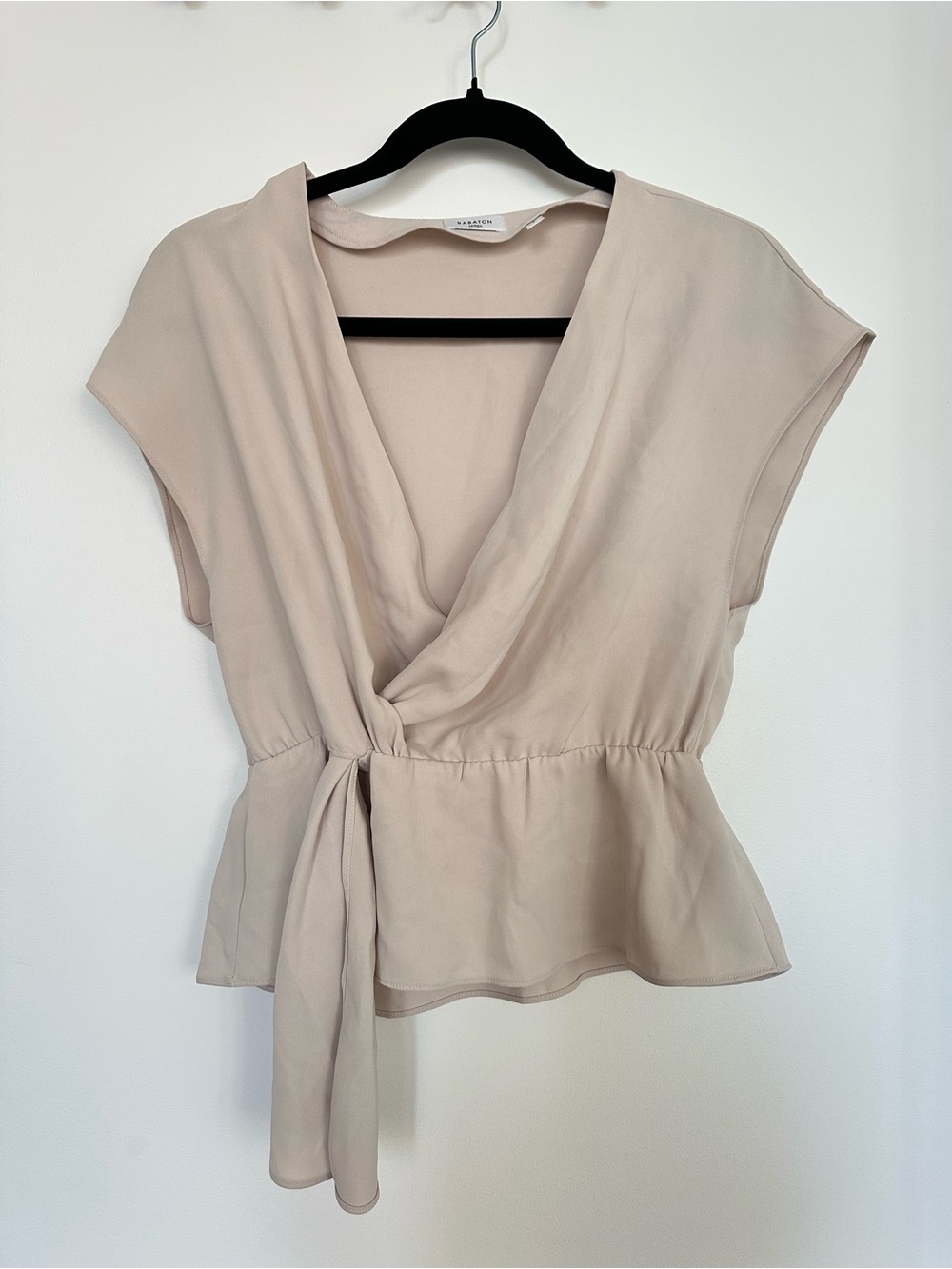 Aritzia Babaton Wrap Peplum Blouse Size Small